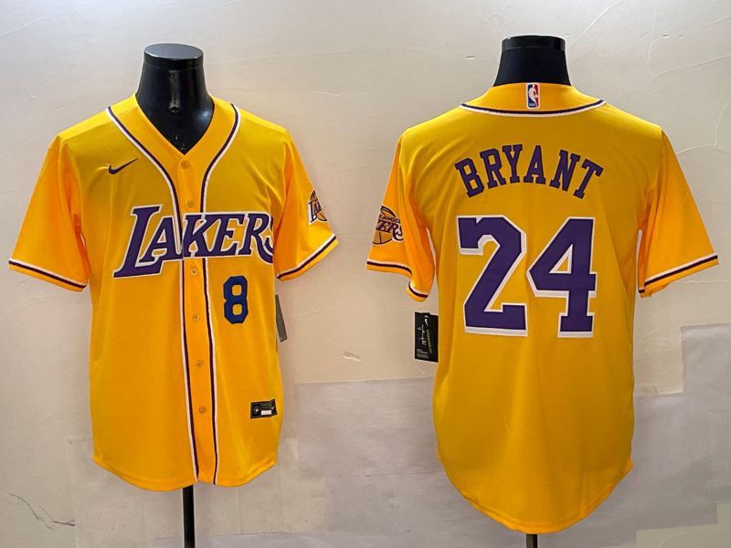 Men Los Angeles Lakers #24 Bryant Yellow Joint Name Nike 2025 NBA Jersey style 10->los angeles lakers->NBA Jersey